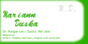 mariann duska business card